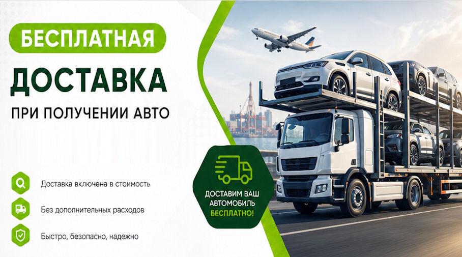 Акция! Бесплатная доставка по Ханты-Мансийске при получении авто